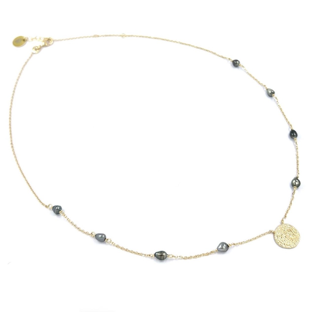 COLLIER PLAQUE OR SUN ET 8 KEISHIS