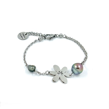 Bracelet tiare perle+keishis