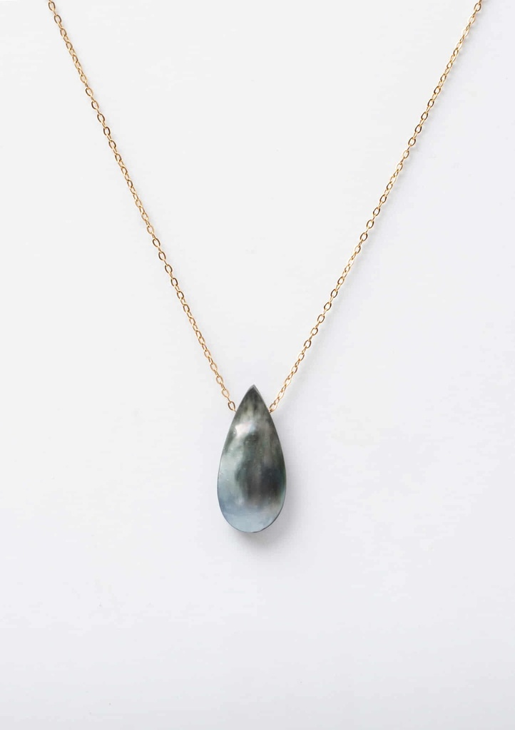 COLLIER CHAINE FINE AVEC MABE - ACIER DORE