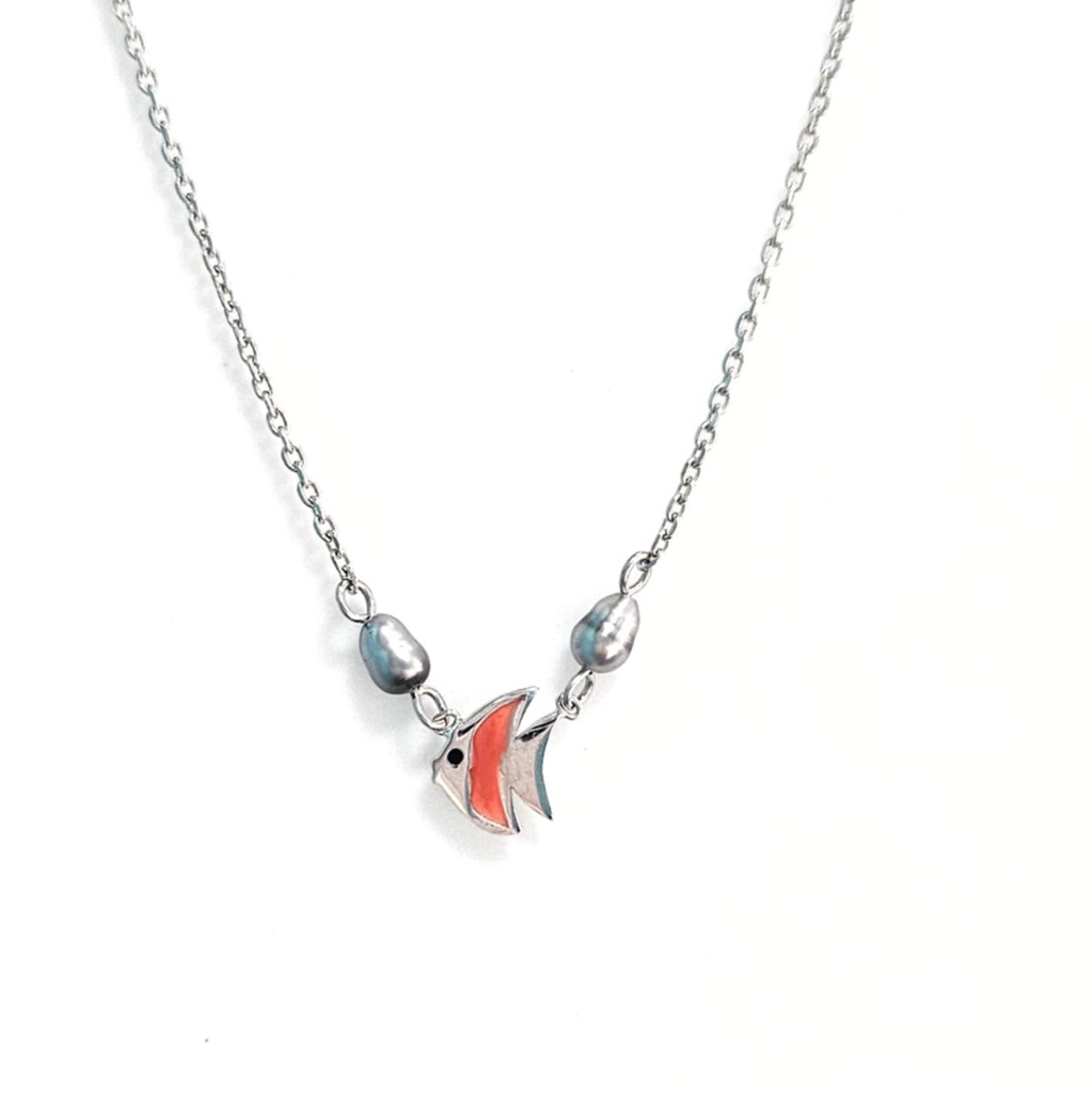 COLLIER ENFANT POISSON ET 2 KEISHIS - ARGENT