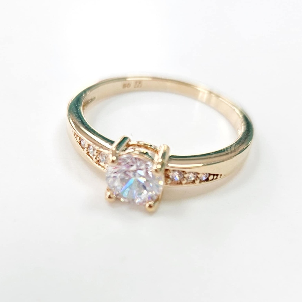 SOLITAIRE ZIRCONS - PLAQUE OR