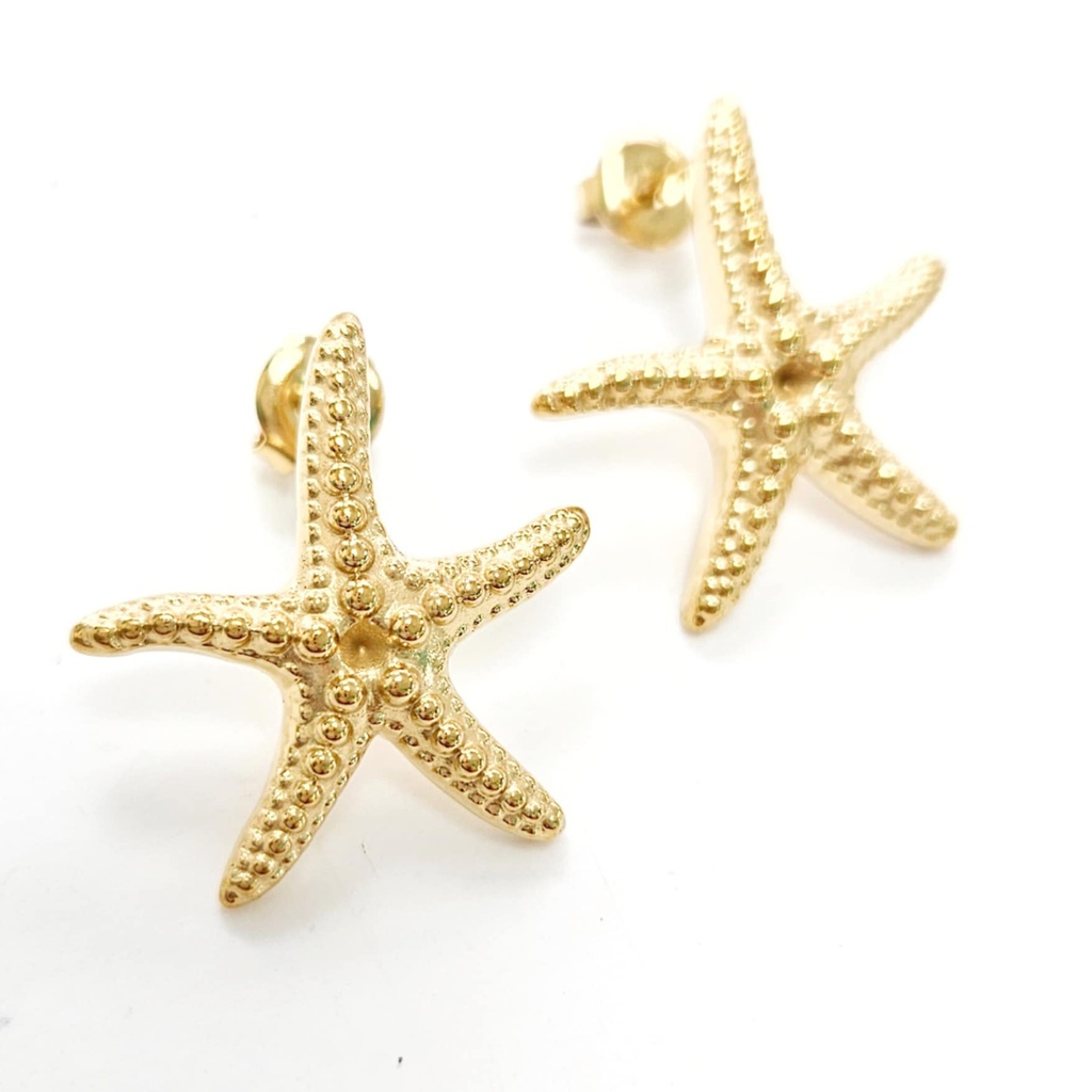 BOUCLES D OREILLES ETOILE DE MER - ACIER DORE