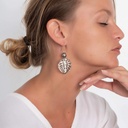 Boucles d'oreilles nacre ape+perle NACRE BLANC/ MARRON