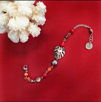 Bracelet Pierres et Ape Nacre N/B/R/BL/T