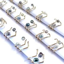 Bague 3V avec 2 keishis - plaqué or