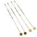 Bracelet SUN, 6 keishis, estampe ronde - plaqué or