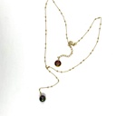 Collier plaqué or chaîne boulette perle de Tahiti