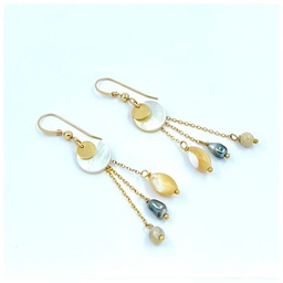 [RAPLBOB] Boucles d'oreilles beige pompon