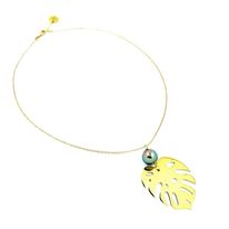 [COGAP] Collier Ape plaqué or et perle de Tahiti