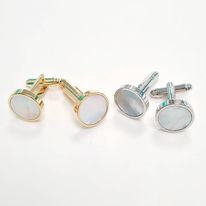 BOUTONS DE MANCHETTE NACRE - acier inoxydable