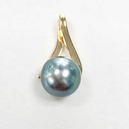 [P8] Pendentif plaqué or croisillon Perle de Tahiti