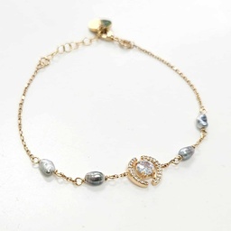 [BRCHANEL] BRACELET 4 KEISHIS DOUBLE C - plaqué or