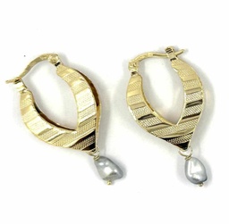 [CRKGF] CREOLES POINTUES AVEC KEISHIS - plaqué or