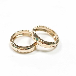 [BAGLARG] Bague anneau large martelé - plaqué or