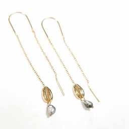 [BOCORIKL] Boucles d'oreilles chaines longues cori et keishis - plaqué or