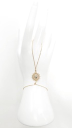 [CN507] BIJOU DE MAIN SOLEIL ZIRCON ET KEISHI - PLAQUE OR