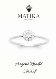 [ARFLZ] Bague argent fleur en zirconium