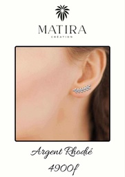 [GRIMPZ] Boucles d'oreilles grimpante en argent feuilles de Laurier zircons