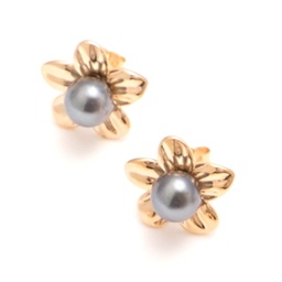 [FLEURBO] BOUCLES D OREILLES FLEUR ET PERLES DE TAHITI - PLAQUE OR