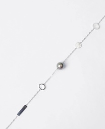 [BRNP] BRACELET PASTILLES NACRE ET PERLE - ACIER