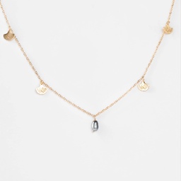 [COGINKO] COLLIER BRELOQUES KEISHI ET GINKO - ACIER DORE