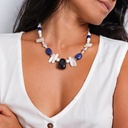 Collier pierres/agate/lapis lazuli/nacre et 2Keishis