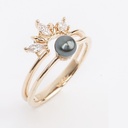 BAGUE DIADEME plaqué or 1 keishi +3 zirconiums