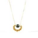 Collier Vigne plaqué or et perle de Tahiti