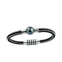 Bracelet Acier Homme +perle