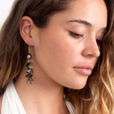 BOUCLES D'OREILLES PERLE &amp; GRAPPE DE NACRES