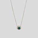 Collier anneau ficelé plaqué or et perle de Tahiti
