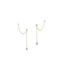 Boucles d'oreilles studs plaqué or strass et keishis