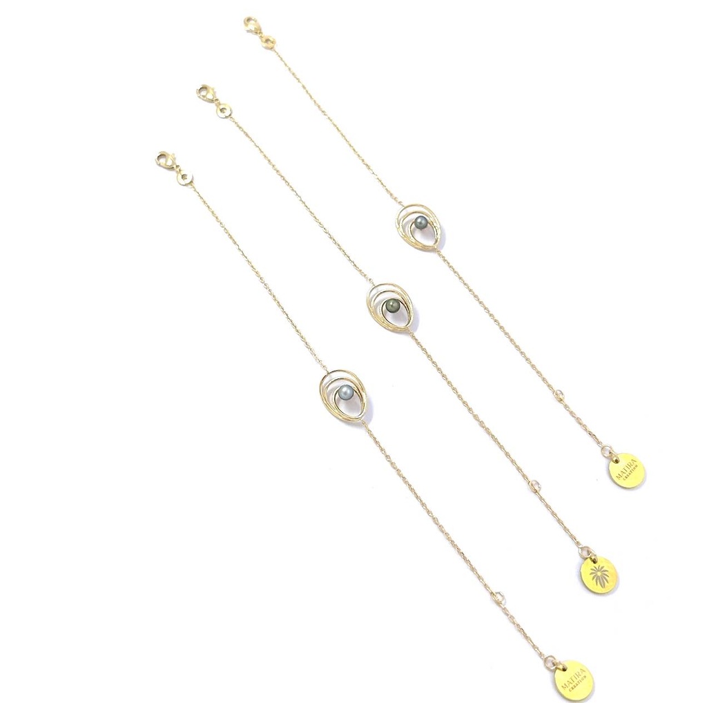 Bracelet SPHERES avec un keishi - plaqué or