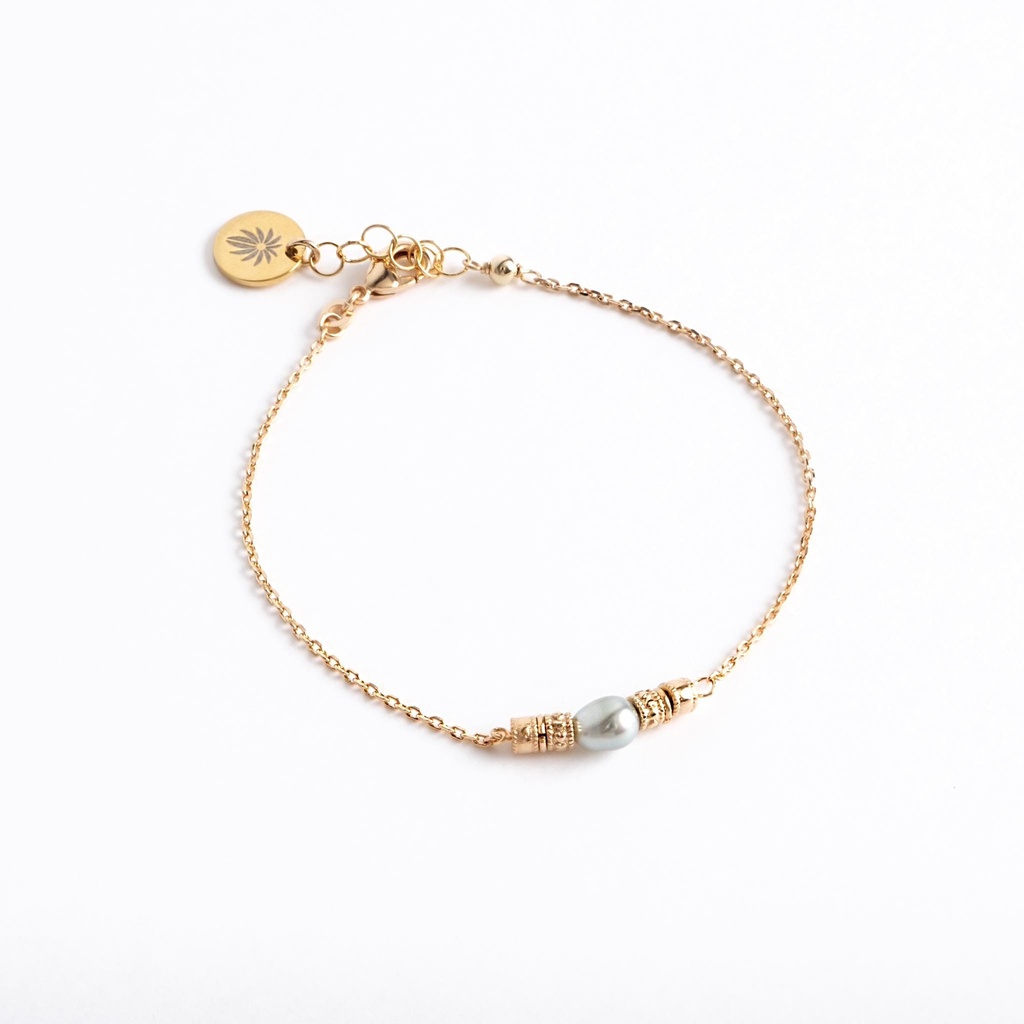 Bracelet plaqué or Batik avec 1 keishi