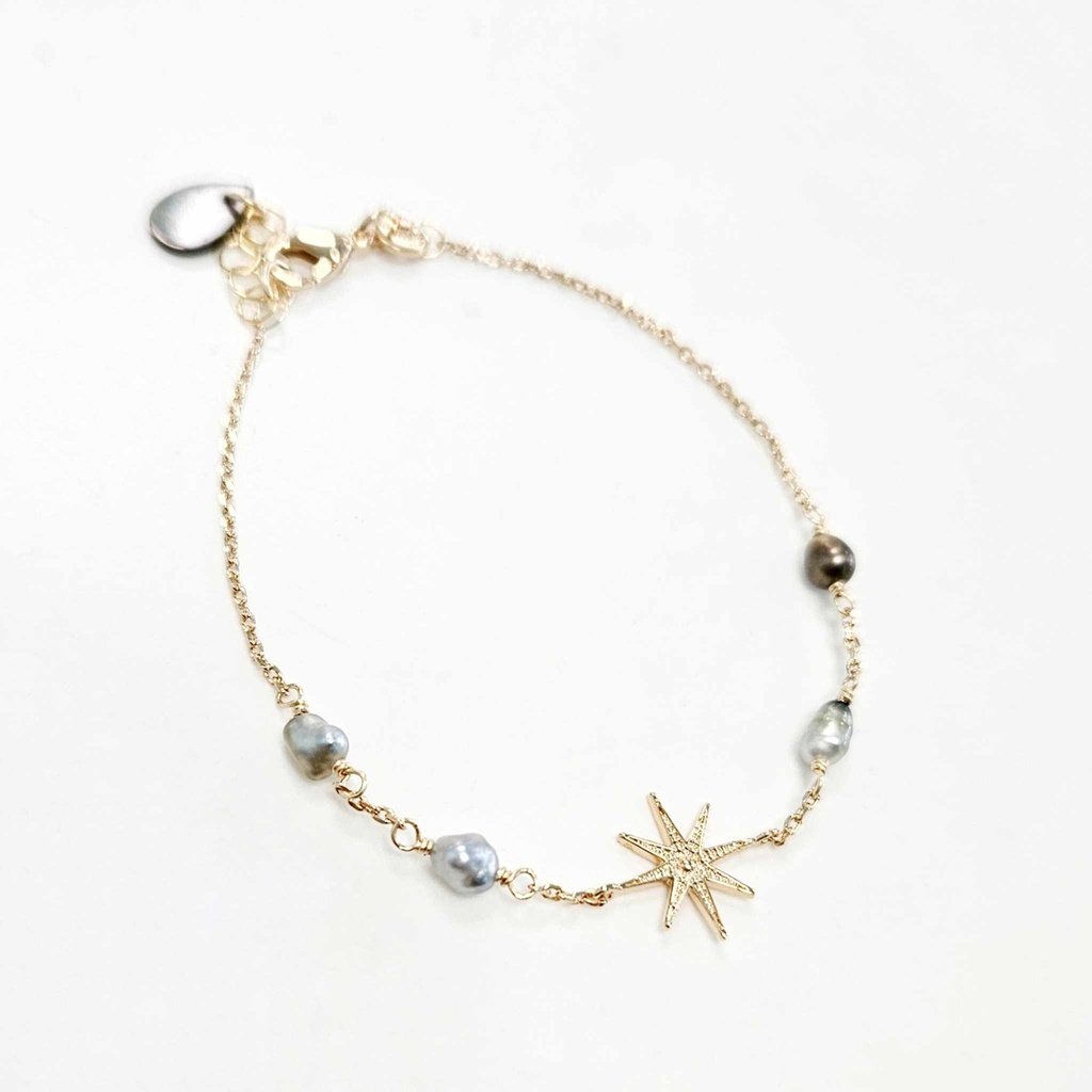Bracelet STAR et 4 keishis - PLAQUE OR