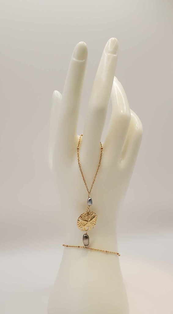 BIJOU DE MAIN plaqué or dollar + 2 KEISHIS