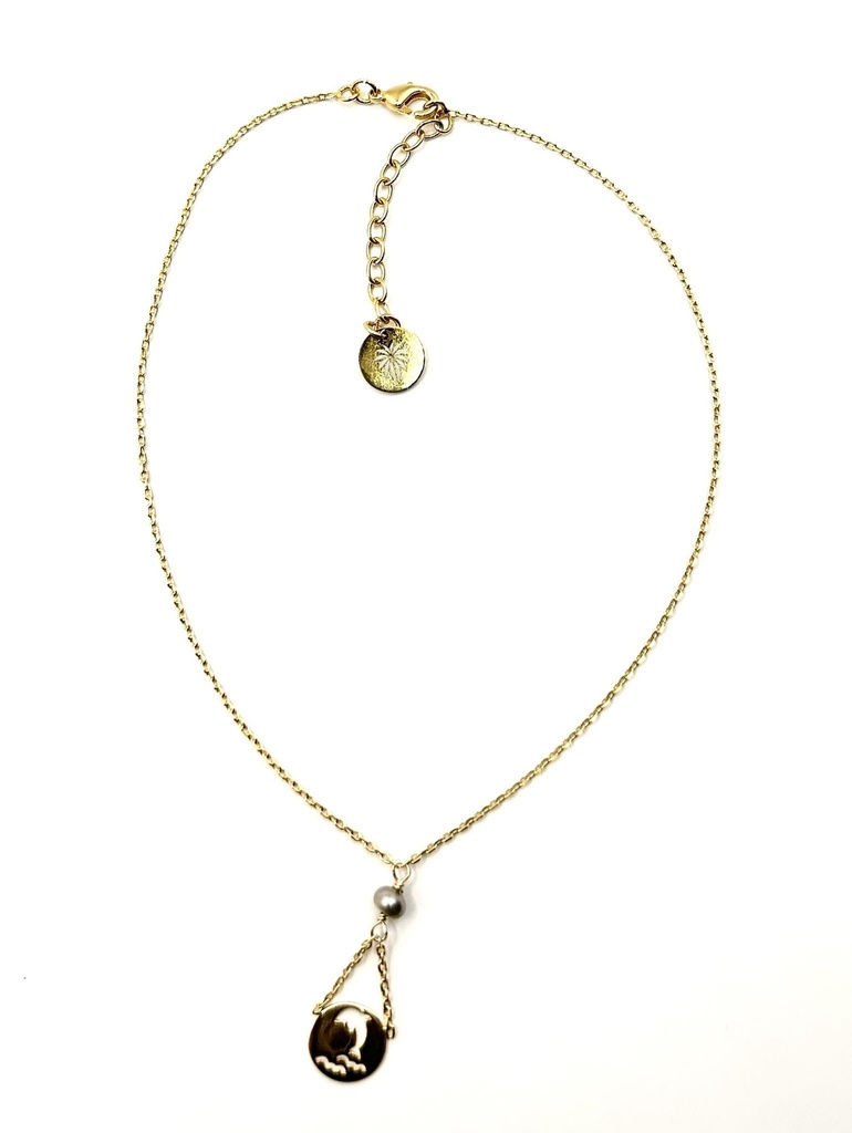 Collier enfant plaqué or Dauphin + Keishi