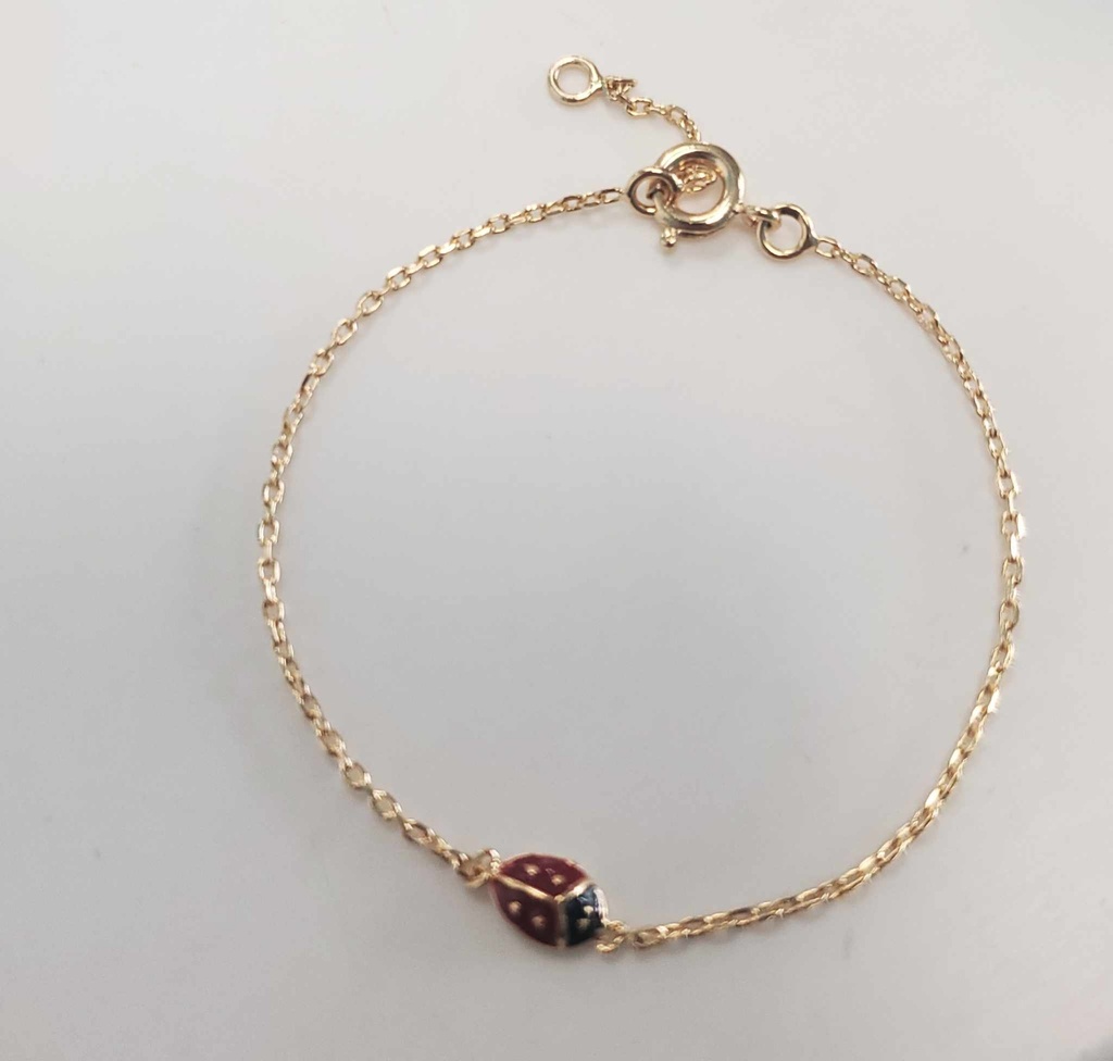 Bracelet Plaqué Or Enfant Coccinelle