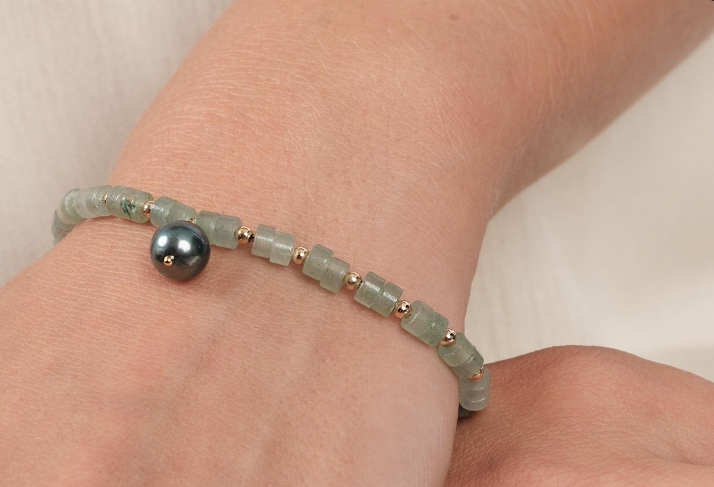 Bracelet Pierres et perle de Tahiti