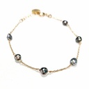 Bracelet 6 Keishis - plaqué or