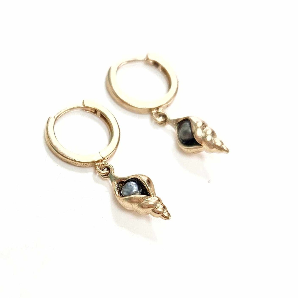 CREOLES COQUILLAGE PLAQUE OR 1 KEISHI