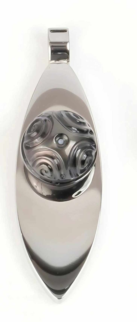 PENDENTIF SURF PERLE GRAVEE - ACIER