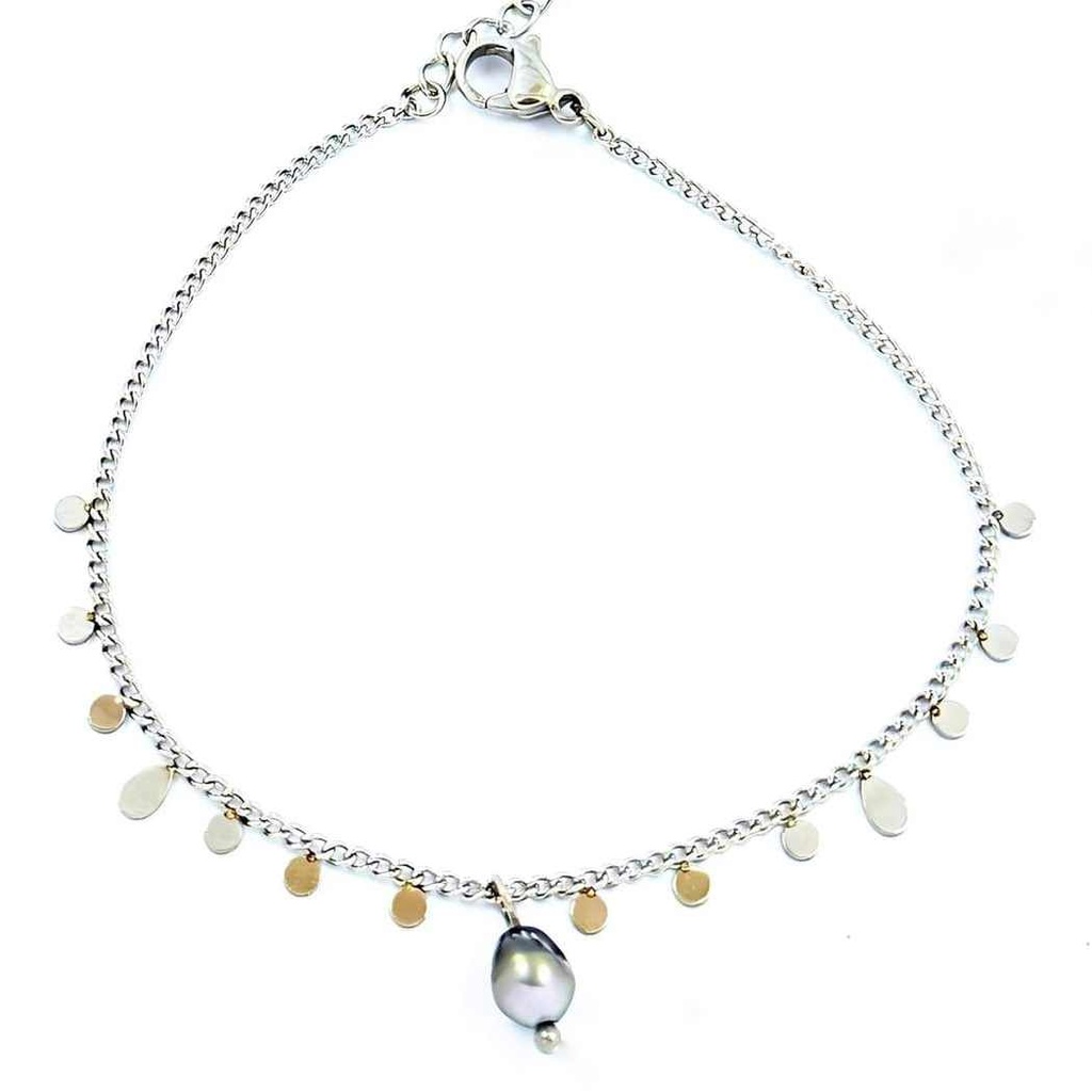 BRACELET MINI GOUTTES ET KEISHI - ACIER