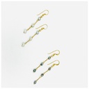 BOUCLES D'OREILLES CHAINE 6 KEISHIS PLAQUE OR