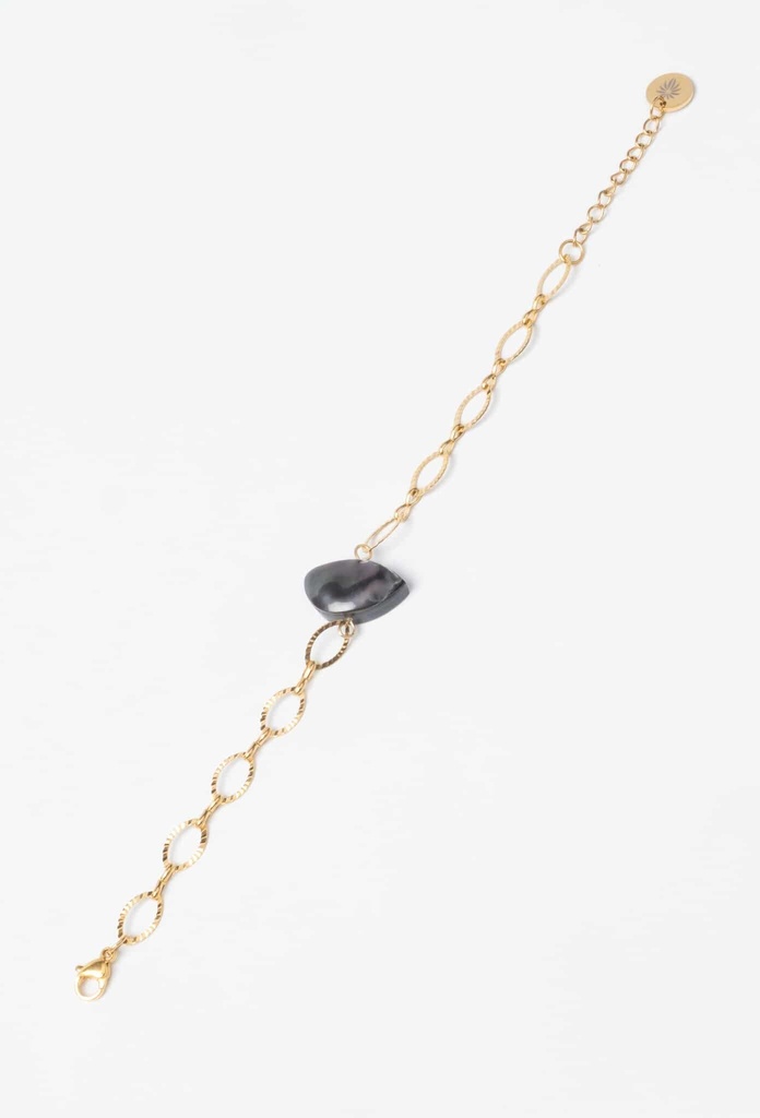 Bracelet acier doré MAILLES OVALES AVEC MABE