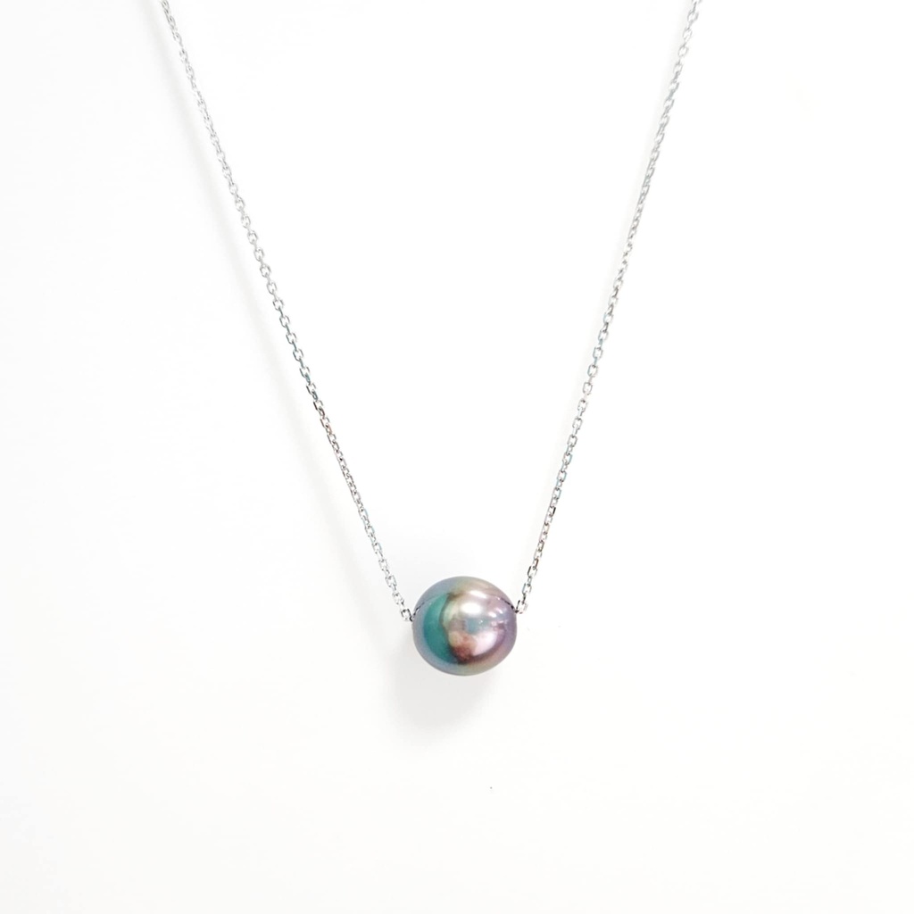 COLLIER ARGENT PERLE COULISSANTE