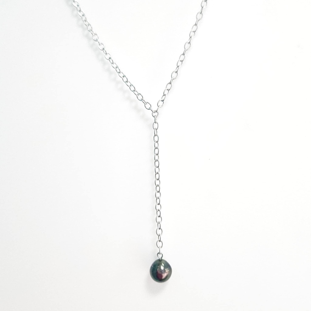 COLLIER DECOLLETE PERLE DE TAHITI - ARGENT