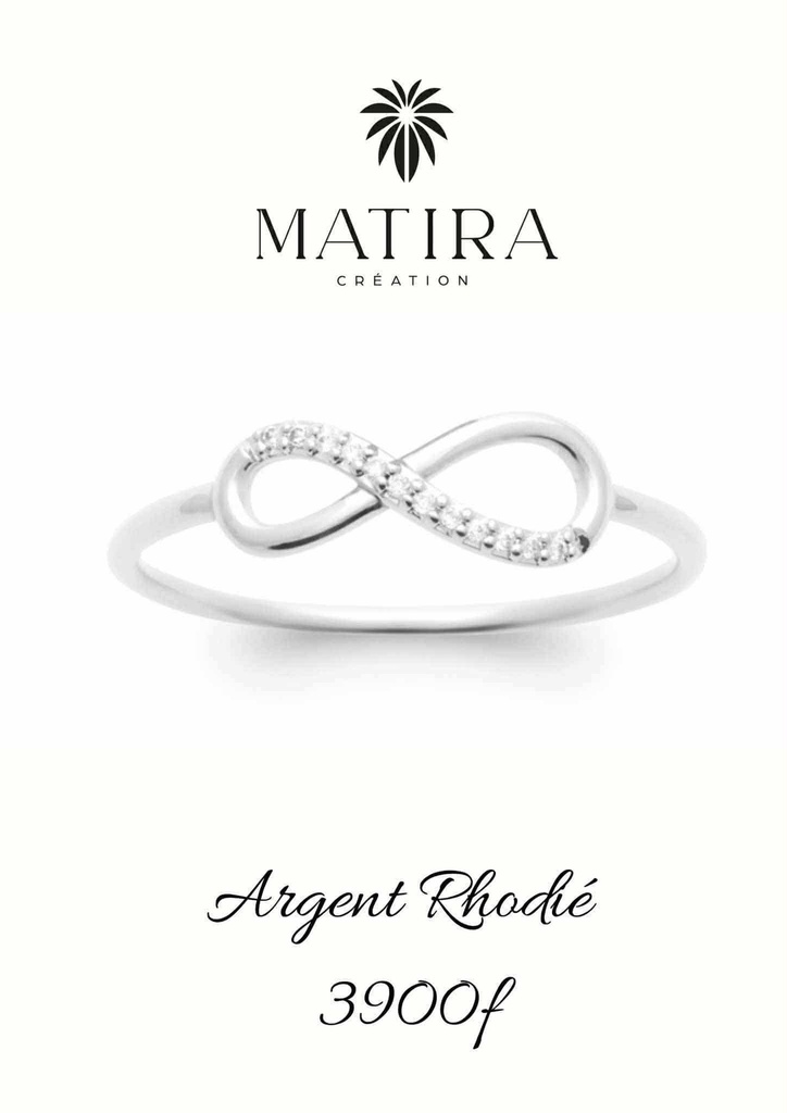 Bague argent infini zircons