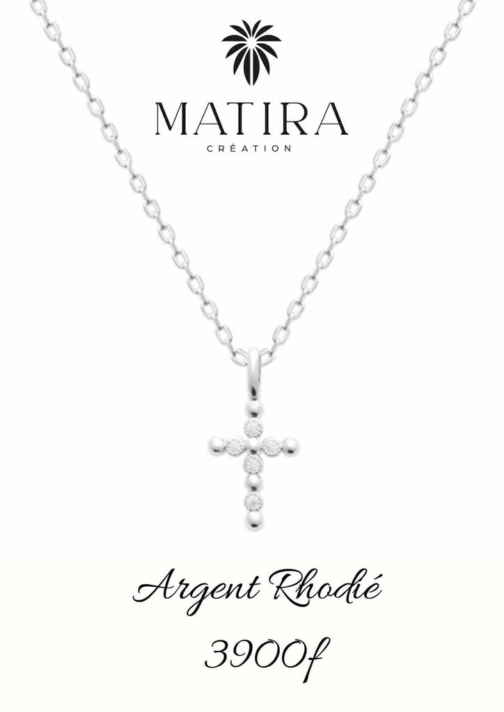 Croix en argent zircons