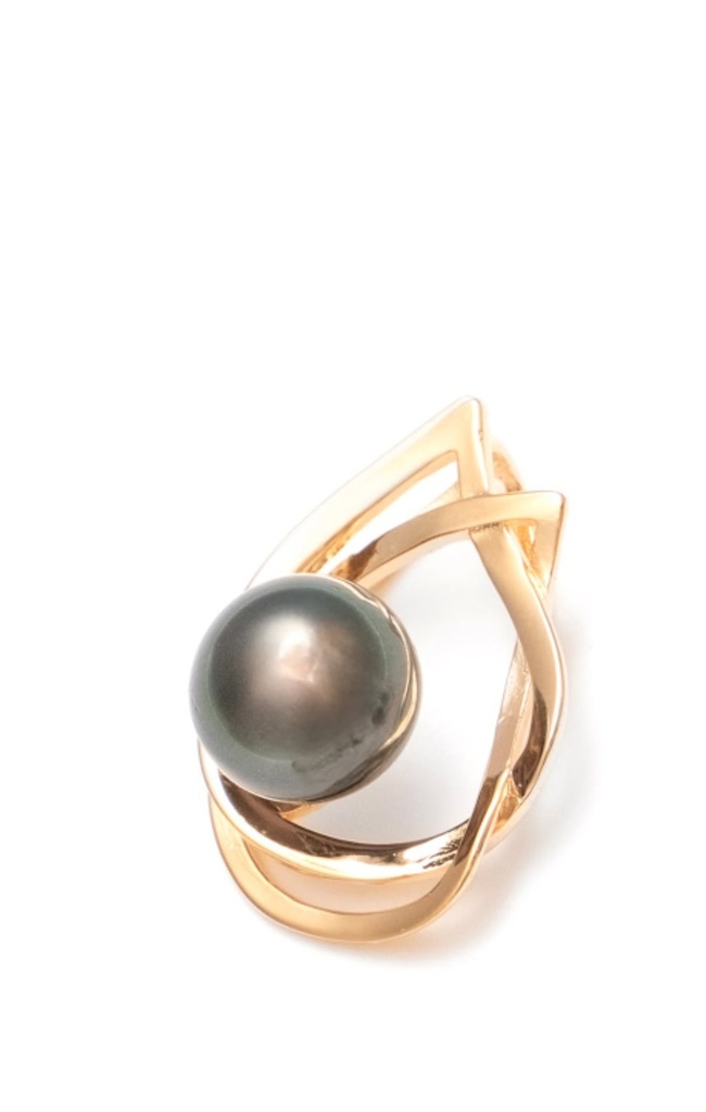 Pendentif plaqué or 1 perle double gouttes